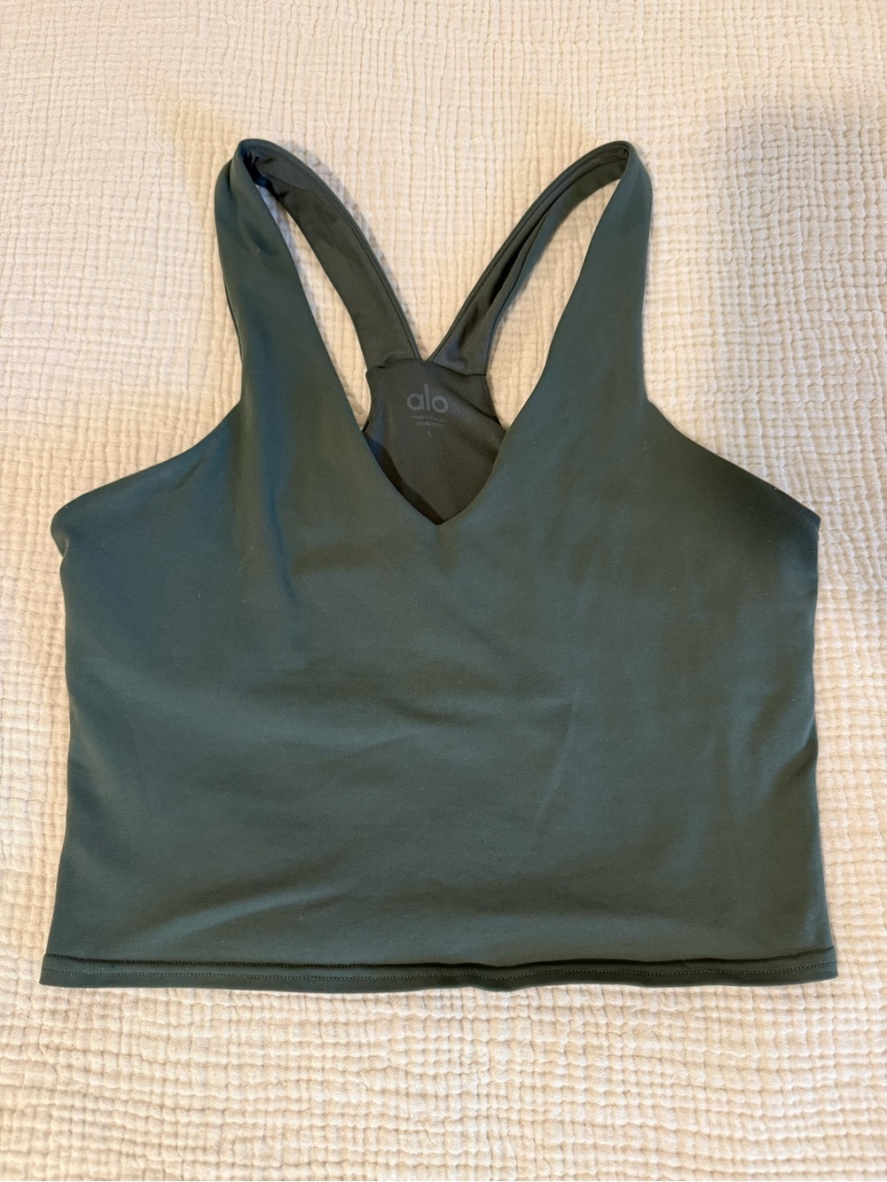 ALO Yoga Airbrush Real Bra Tank Green Size Large